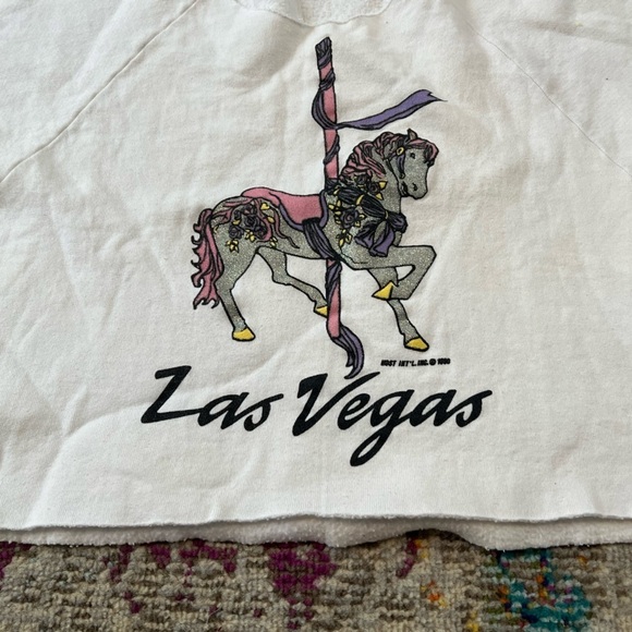 Vintage 1980s Las Vegas Tourism Carousel Unicorn 80s Sweatshirt - Picture 2 of 8